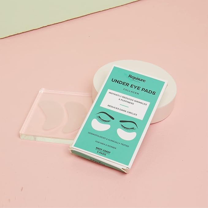 Rejusure 5 Pads: Unisex Anti-Wrinkle Eye Masks | Hydrating, Vegan | For Puffiness, Dark Circles