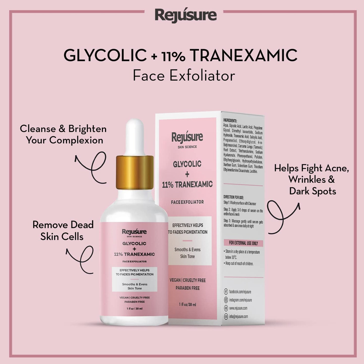 Rejusure exfoliating serum - preparing skin for makeup