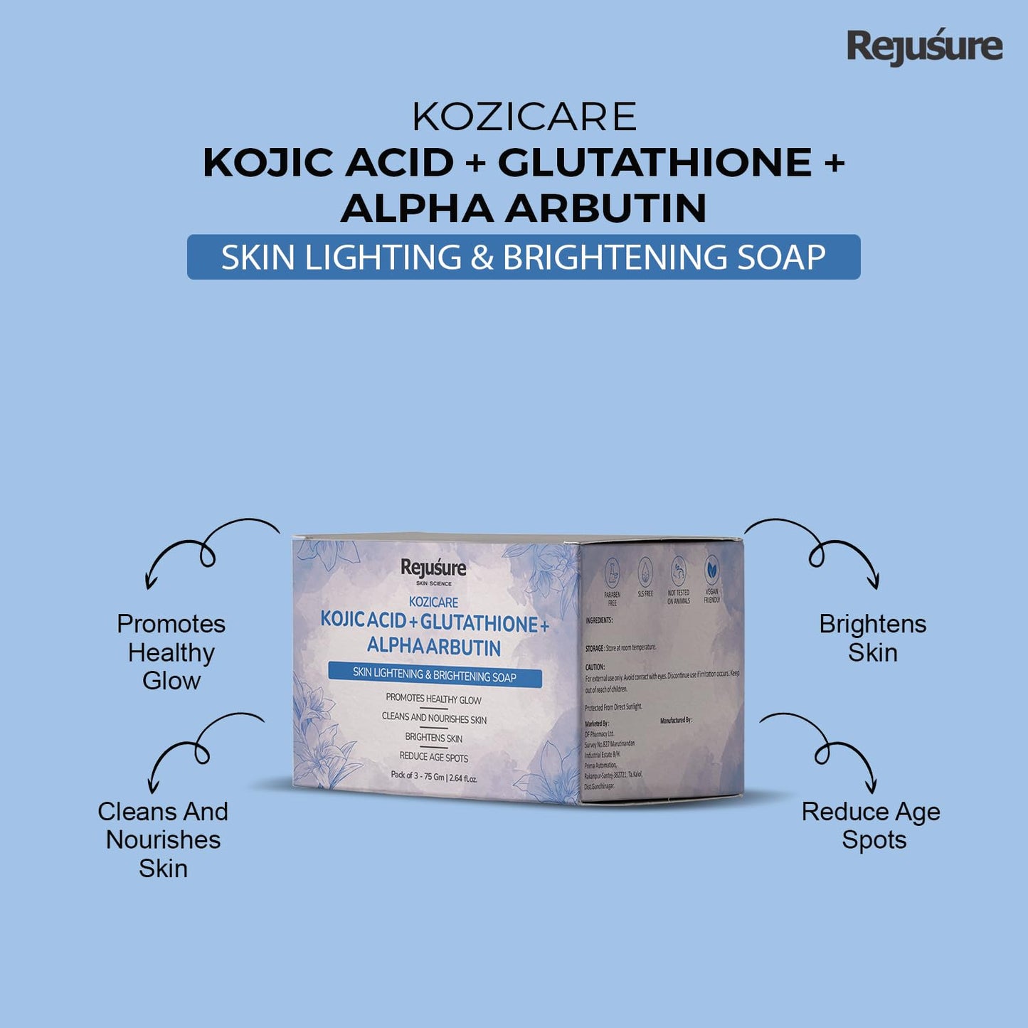 Rejusure Kojic Acid Soap - Anti-aging beauty bar for youthful glow