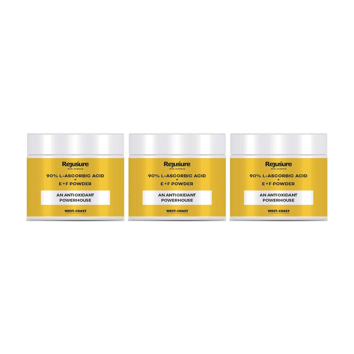 Rejusure 90% L-Ascorbic Acid + E+F Powder Reduce Hyperpigmentation for Men & Women – 50gm (Pack of 3)