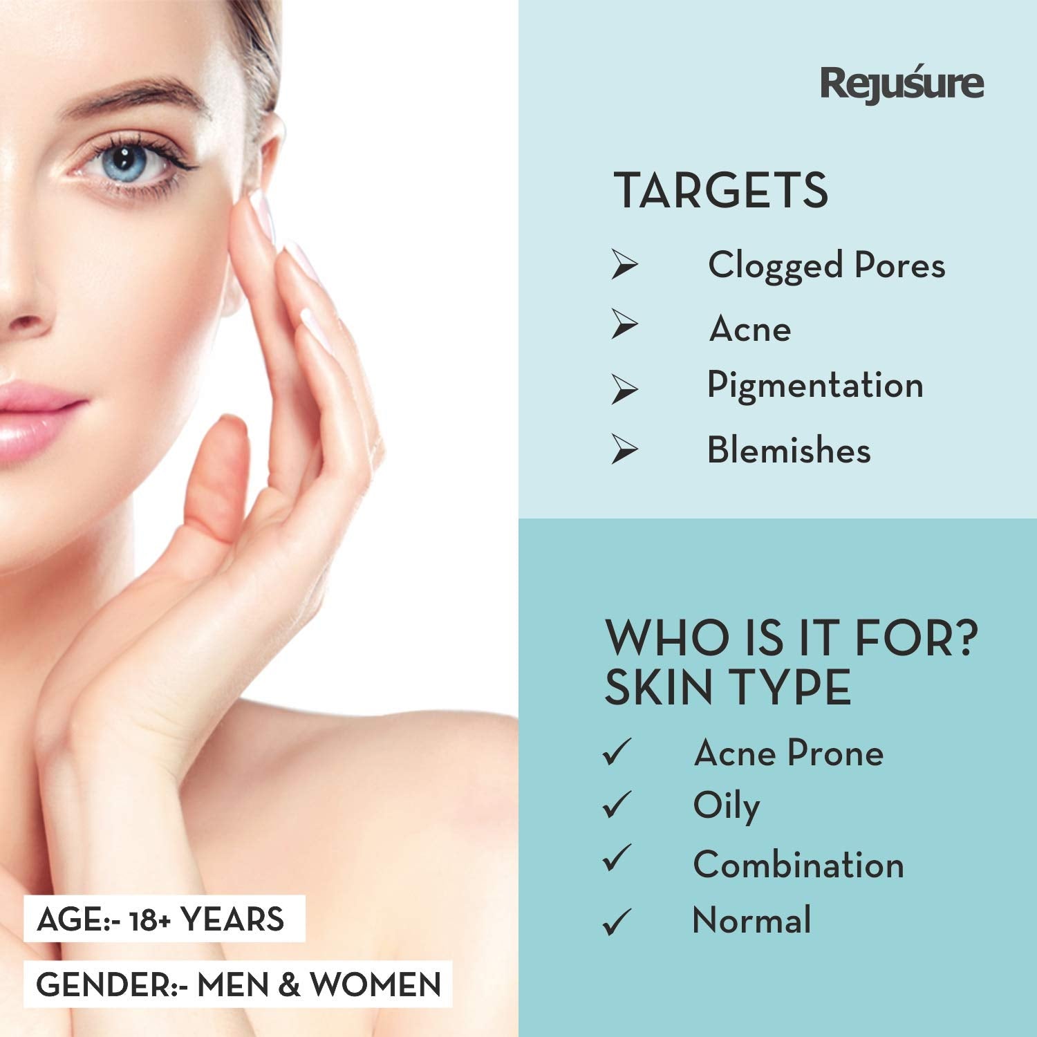 Rejusure facial exfoliator - post-blemish care
