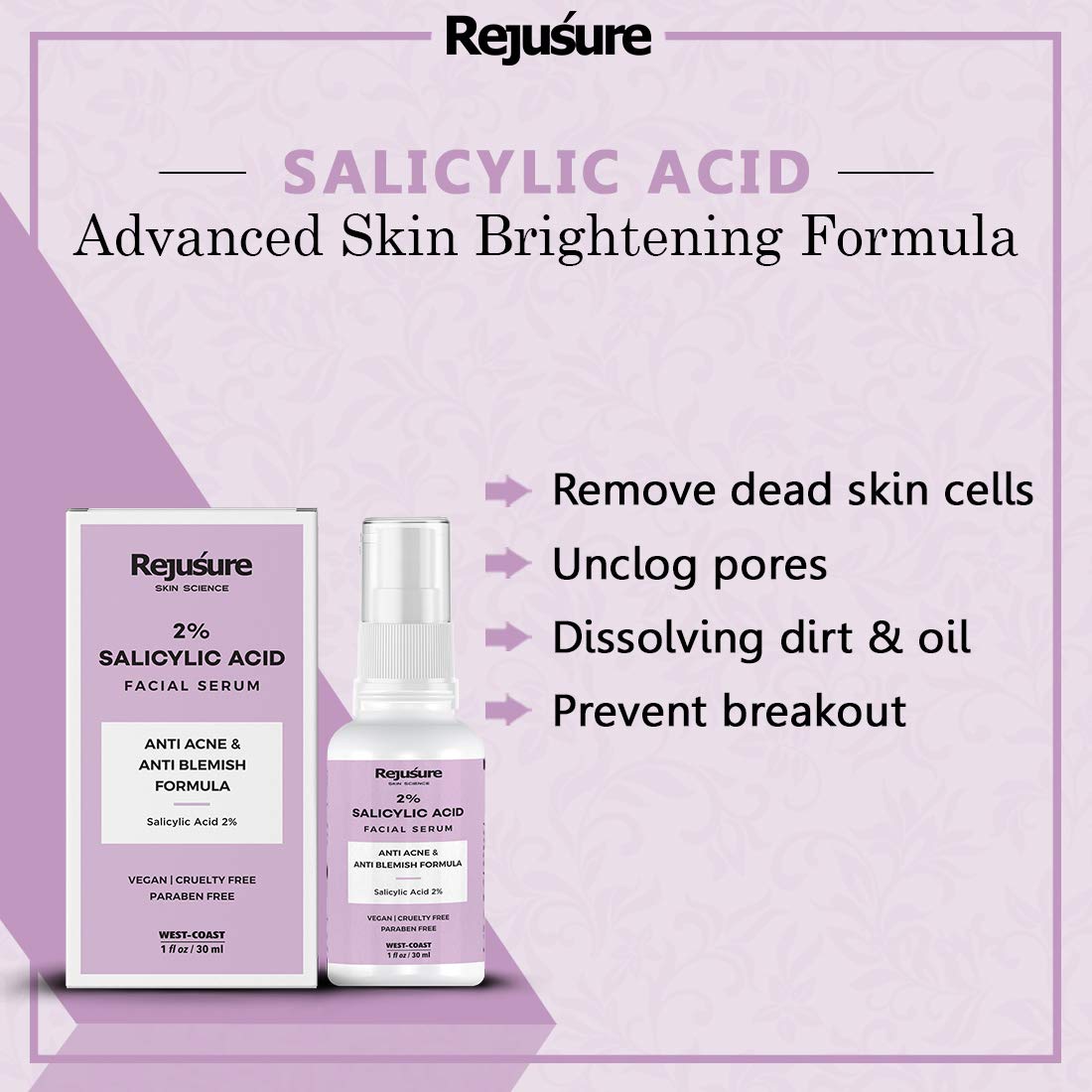 Rejusure salicylic acid facial serum - oily skin solution