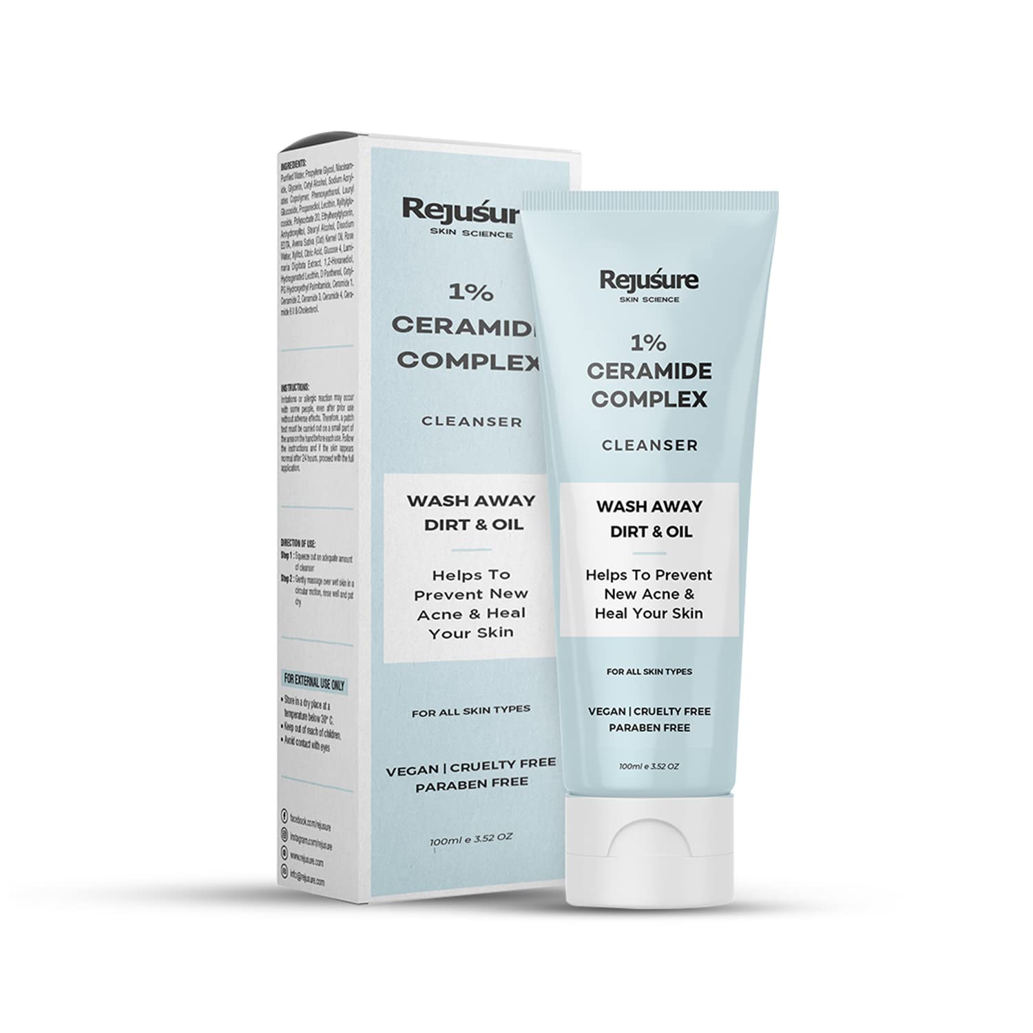 Rejusure cruelty-free cleanser - Skin barrier repair face wash