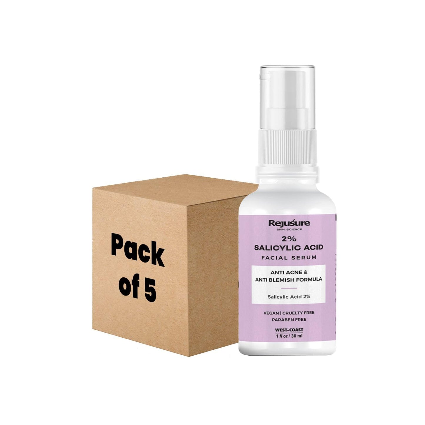 Rejusure salicylic acid facial serum - pack of 5 for long term use