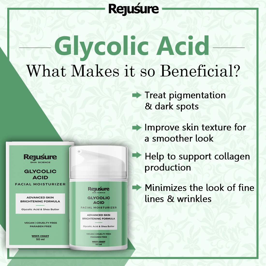 Rejusure glycolic acid moisturiser - perfect for daily use