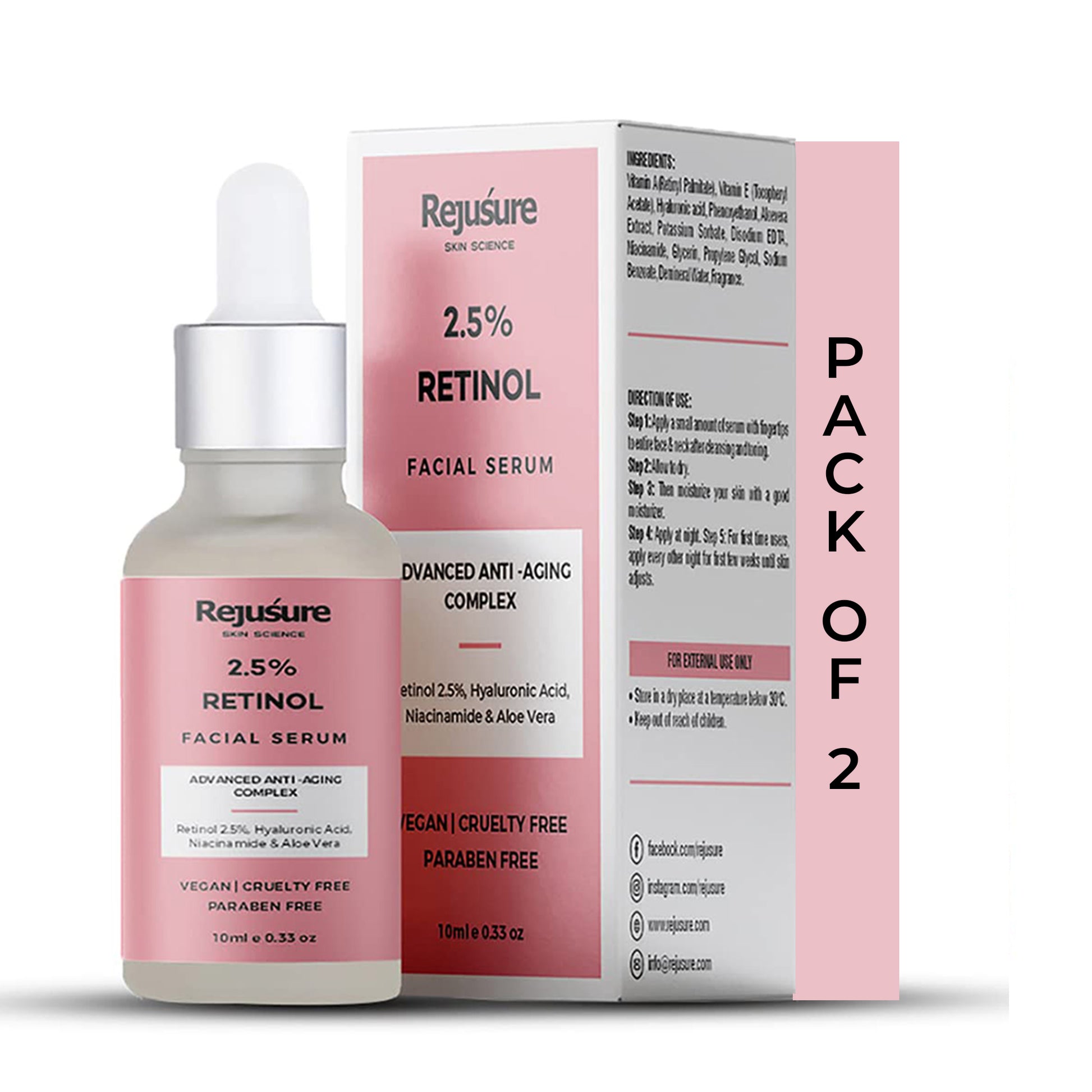 Rejusure retinol serum - rejuvenating effect