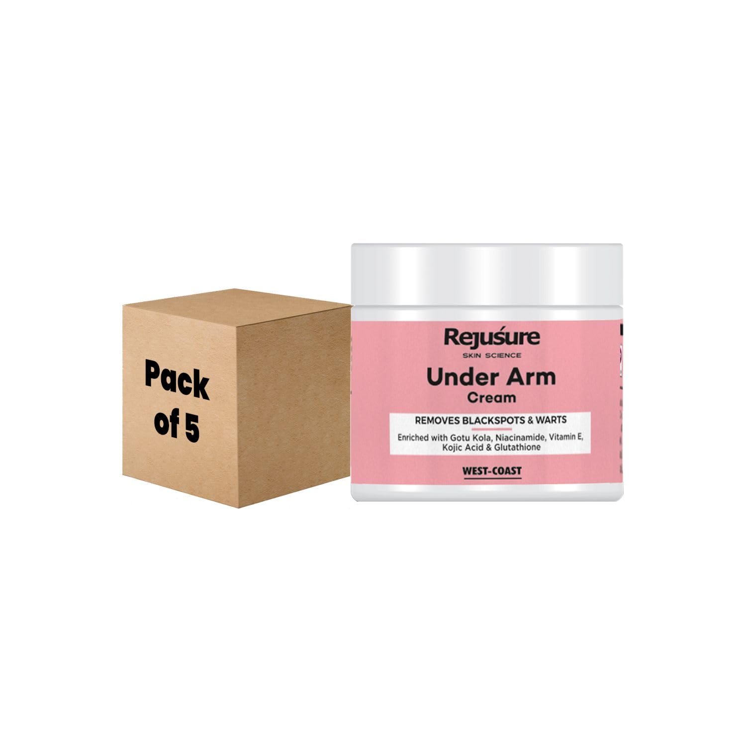 Rejusure Under Arm Cream – Removes Black Spots & Warts – 50 gm (Pack of 5)