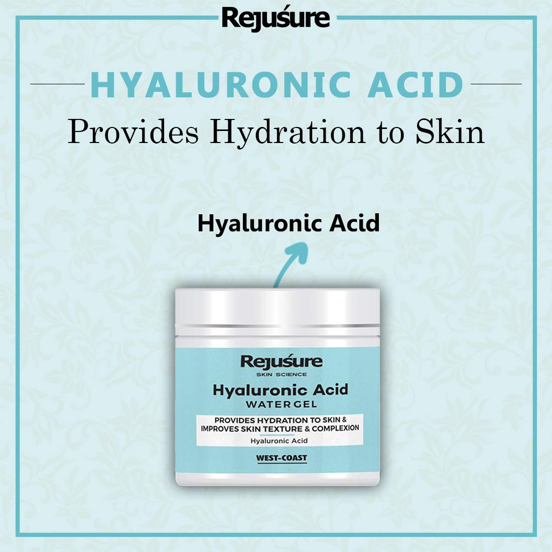 Rejusure Hyaluronic Acid Gel – Provides Hydration to Skin and Improves Skin Texture and Complexion – 50gm (Pack of 2)