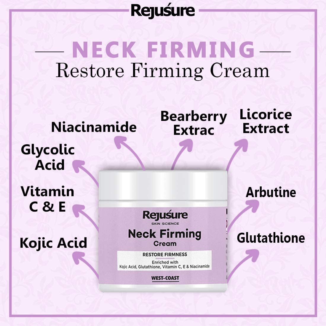 Rejusure Neck Firming Cream – Restore Firmness – 50 gm