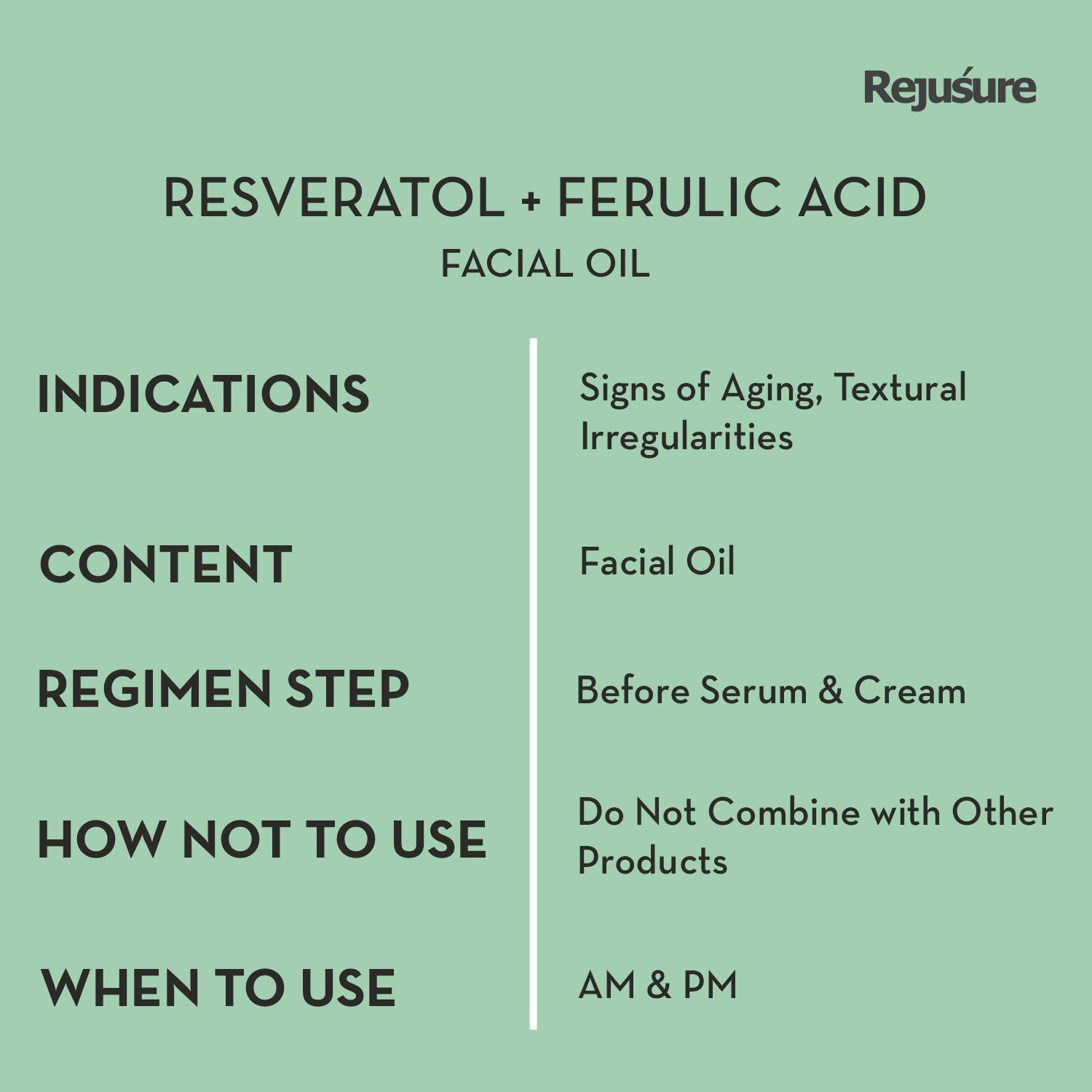 Rejusure Resveratrol & Ferulic Acid Facial Oil High Potency Powerful Antioxidant & Water Free Formula- 30ml (Pack of 5)