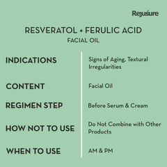 Rejusure Resveratrol & Ferulic Acid Facial Oil High Potency Powerful Antioxidant & Water Free Formula- 30ml (Pack of 2)