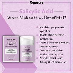 Rejusure 2% Salicylic Acid Moisturizer | Fights Breakout & Blackheads & Excess Oil | Cream for Face - 50ml