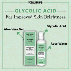 Rejusure Glycolic Acid Face mist – For Improved Skin Brightness & Visible Clarity – 100ml
