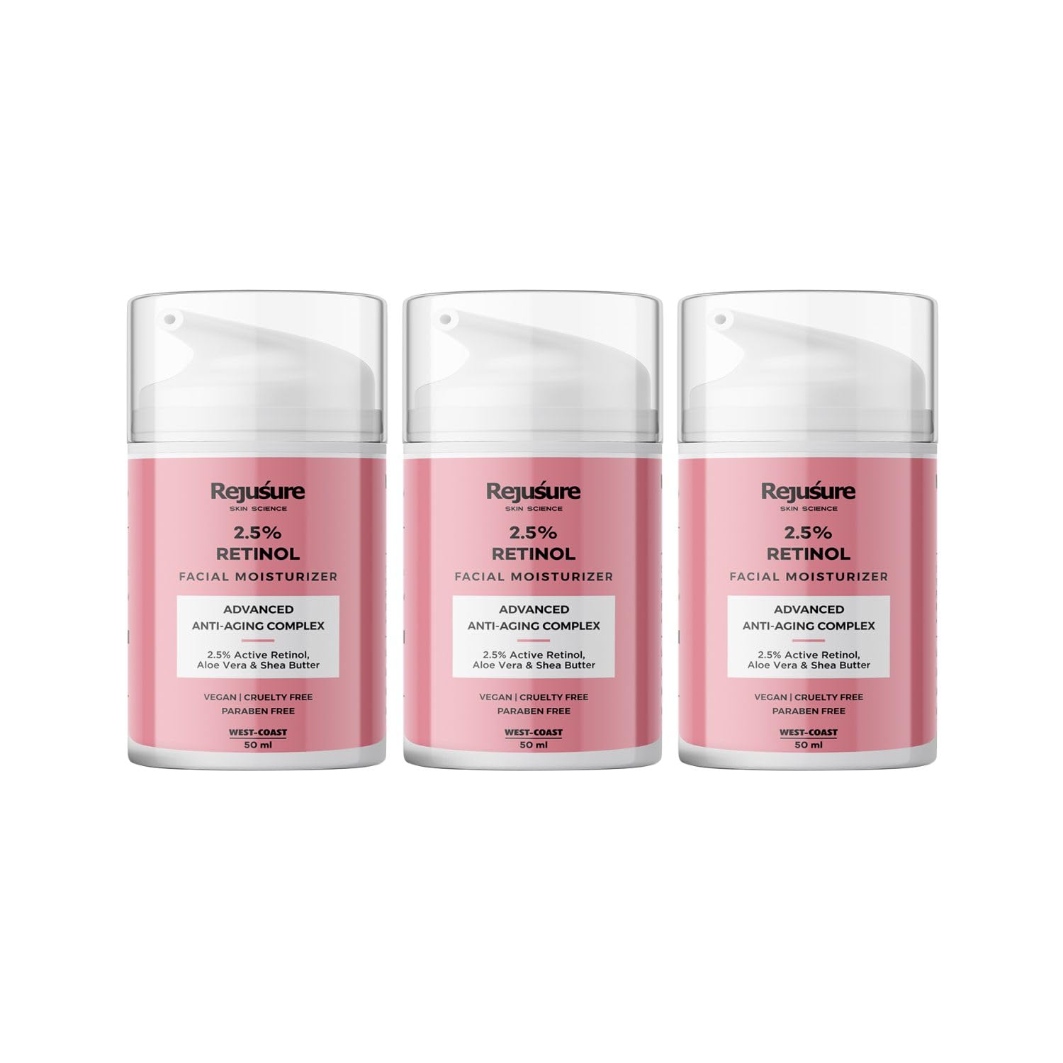 Rejusure Retinol Facial Moisturizer – Anti – Aging Complex – 50 ml (Pack of 3)
