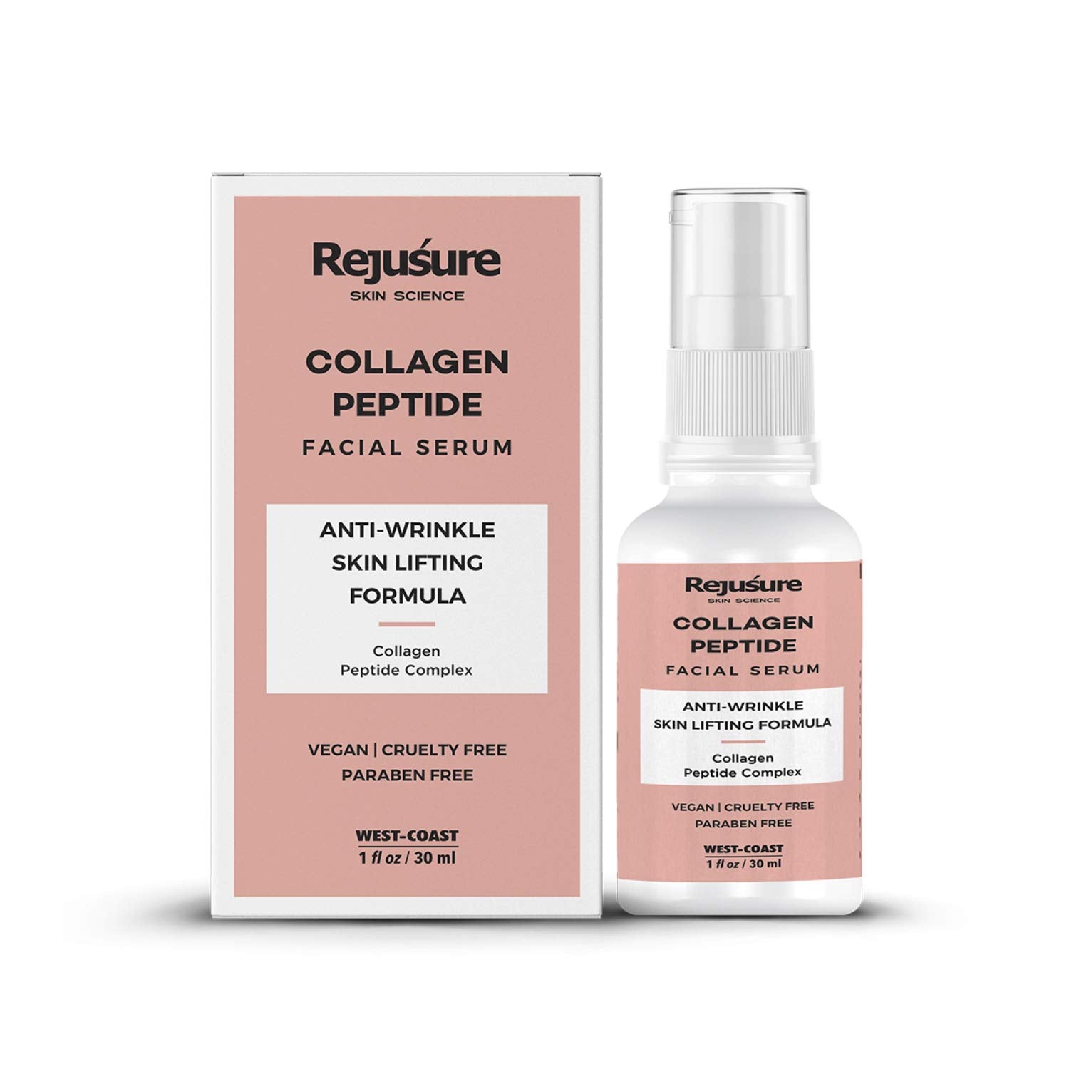 Rejusure Collagen Peptide Face Serum for Enhance Skin Elasticity, Anti Wrinkles, Antiaging, Improves Skin Texture, Deep Moisturization of Skin - 30ml