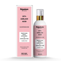 Rejusure 10% Azelaic Acid Suspension - Dark Spots, Acne Marks & Even Skin Tone - 50ml | Women & men | Dry & Oily Skin | Minimizes Hyperpigmentation, Acne Breakouts, Blemishes, and Dullness