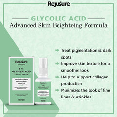 Rejusure Glycolic Acid Serum - Advanced Skin Brightening Formula – 30ml (Pack of 2)
