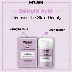 Rejusure 2% Salicylic Acid Moisturizer | Fights Breakout & Blackheads & Excess Oil | Cream for Face - 50ml (Pack of 2)