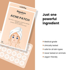 Rejusure Acne Patch | Waterproof Patches | Absorbs Pimple Overnight, Reduces Excess Oil | Acne Korean Spot Patch for Covering Zits and Blemishes | For All Skin Types | Men & Women (Pack of 1)