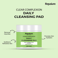 Rejusure Daily Cleansing Pad Deeply Cleanse, Purify Your Skin & Removes Dirt & Oil | Paraben & Sulphate Free - 50 Pads