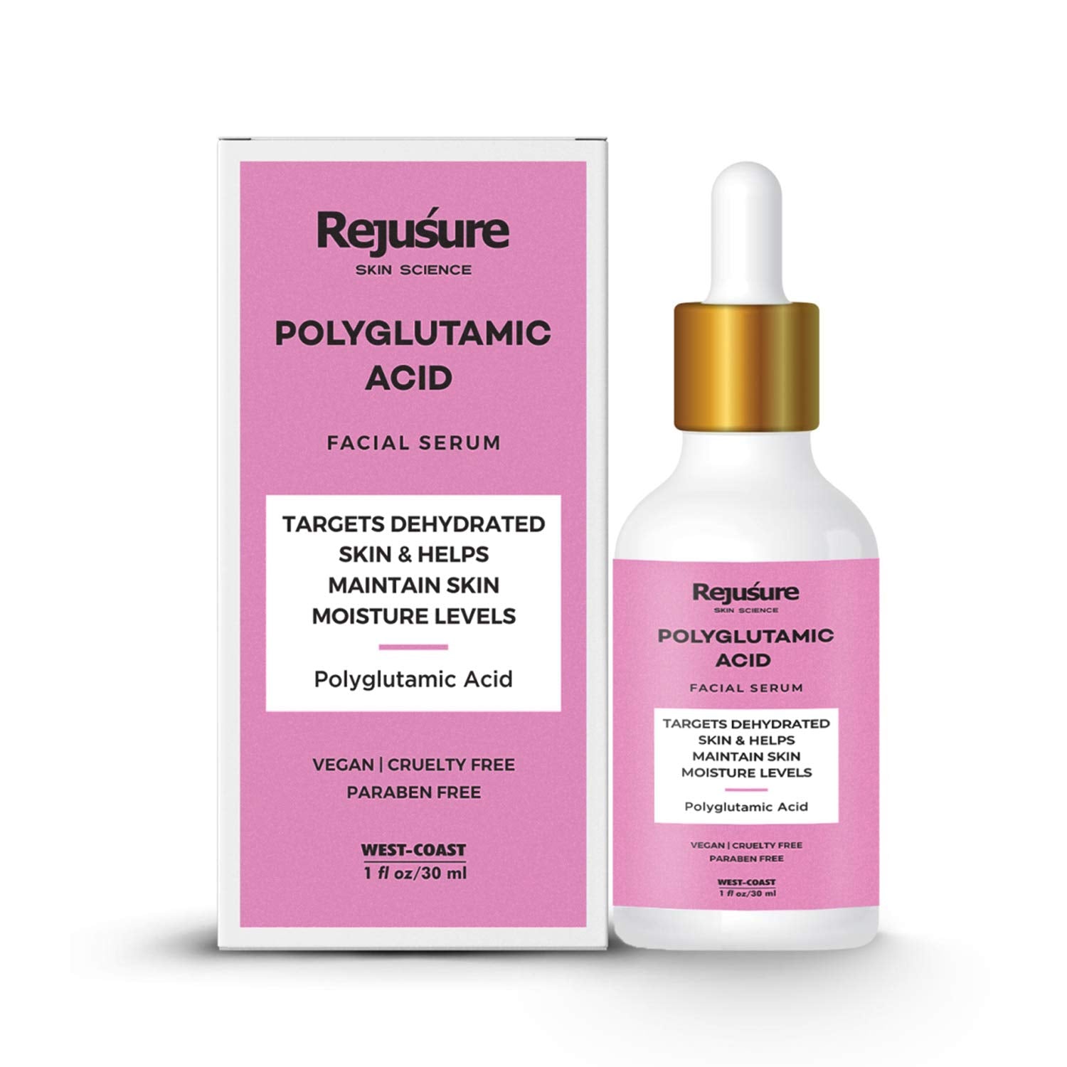 Rejusure Polyglutamic Acid Facial Serum Targets Dehydrated Skin & Helps Maintain Skin Moisture Levels – 30ml