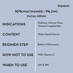 Rejusure Niacinamide 10% + Zinc 1% Face Serum for Blemishes, Acne Marks, Oil Balancing & Dark Spots- 30ml (Pack of 5)