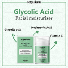 Rejusure Glycolic Acid Moisturiser Reduces Pigmentation, Dark Spots & Acne Cream for Face - 50 ml (Pack of 5)