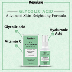 Rejusure Glycolic Acid Serum - Advanced Skin Brightening Formula – 30ml (Pack of 2)