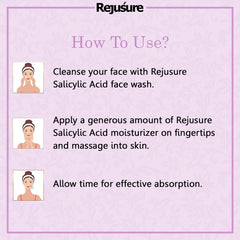 Rejusure 2% Salicylic Acid Moisturizer | Fights Breakout & Blackheads & Excess Oil | Cream for Face - 50ml (Pack of 5)