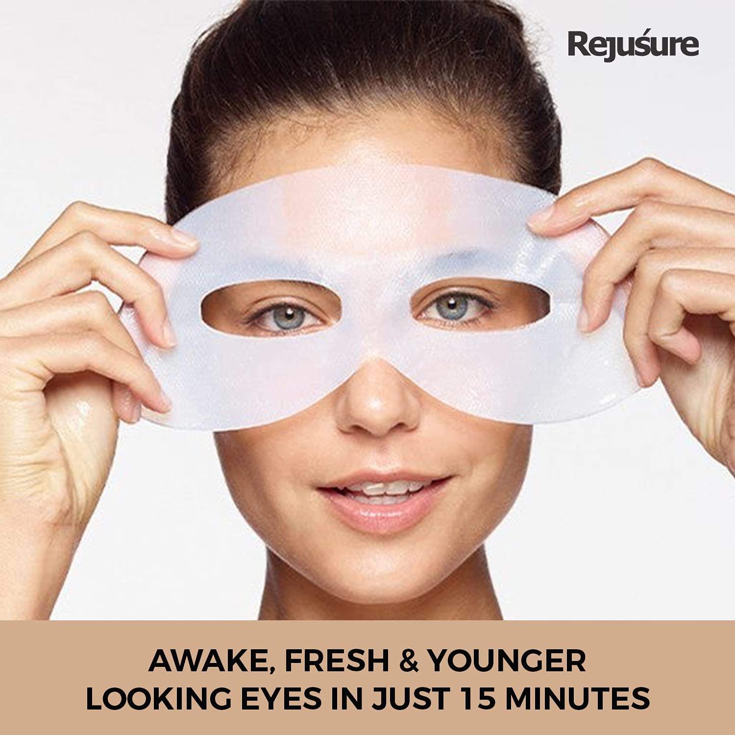 Rejusure Eye Brightening Serum Mask - Brightens, Hydrates, and Minimmizes Dark Circles | Dermatologist & Clinically Tested | Skin Care | Men & Women - 1 Mask (Pack of 2)