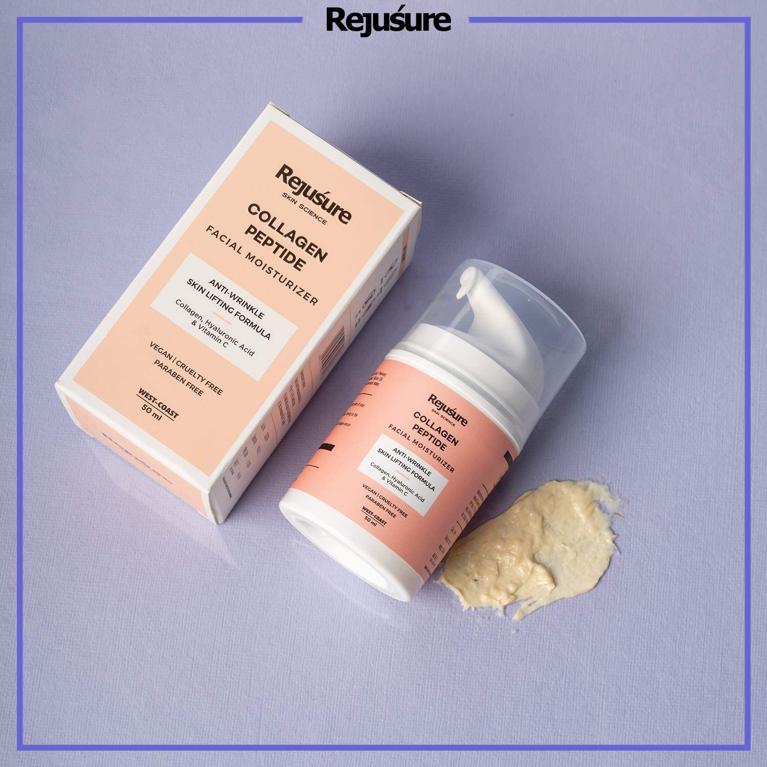 Rejusure Collagen Peptide Cream Moisturizer Day Night Anti Aging/Anti, Wrinkle Overnight Repair & firming Cream for Face - 50ml