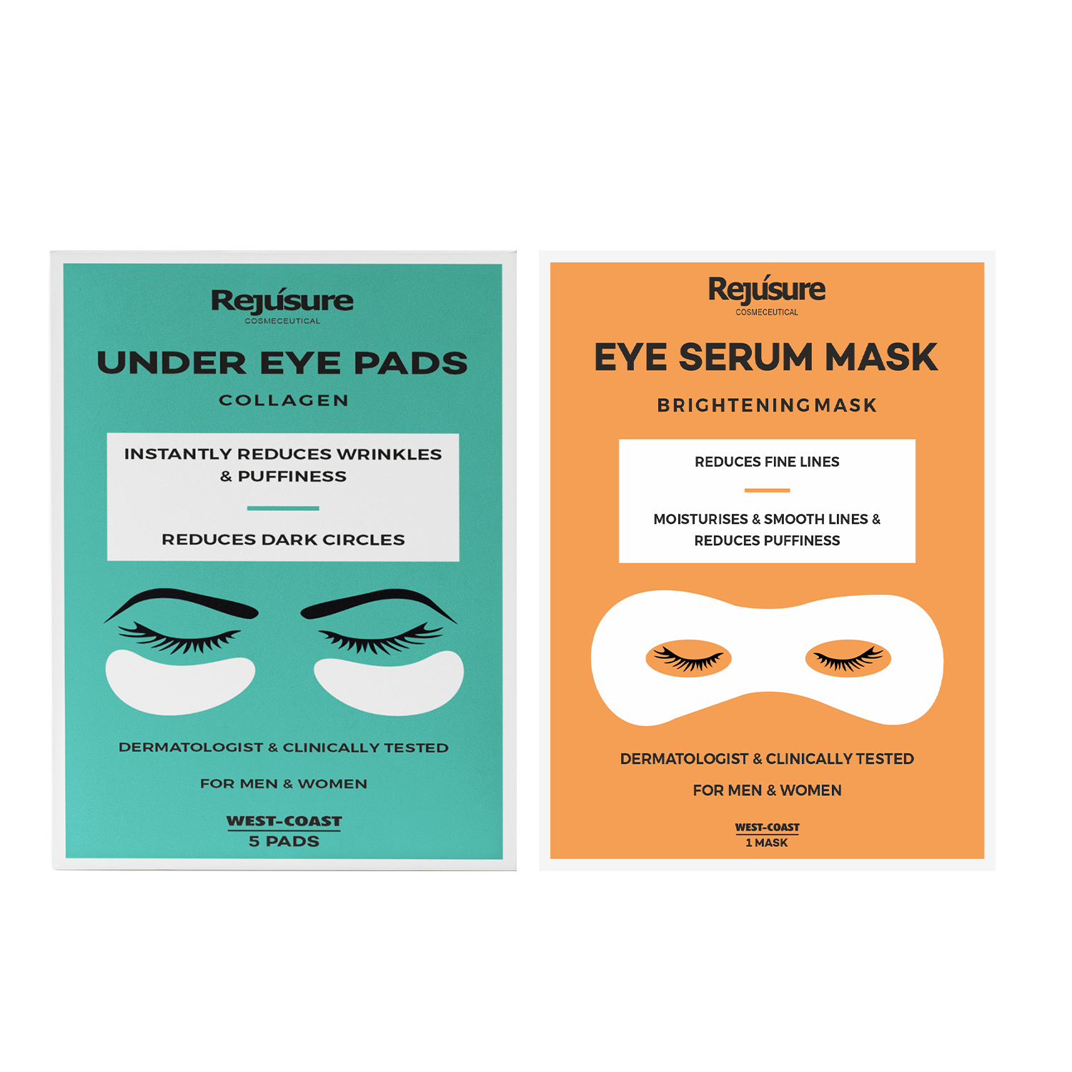 Rejusure Eye Serum Mask and Under Eye Pads Combo